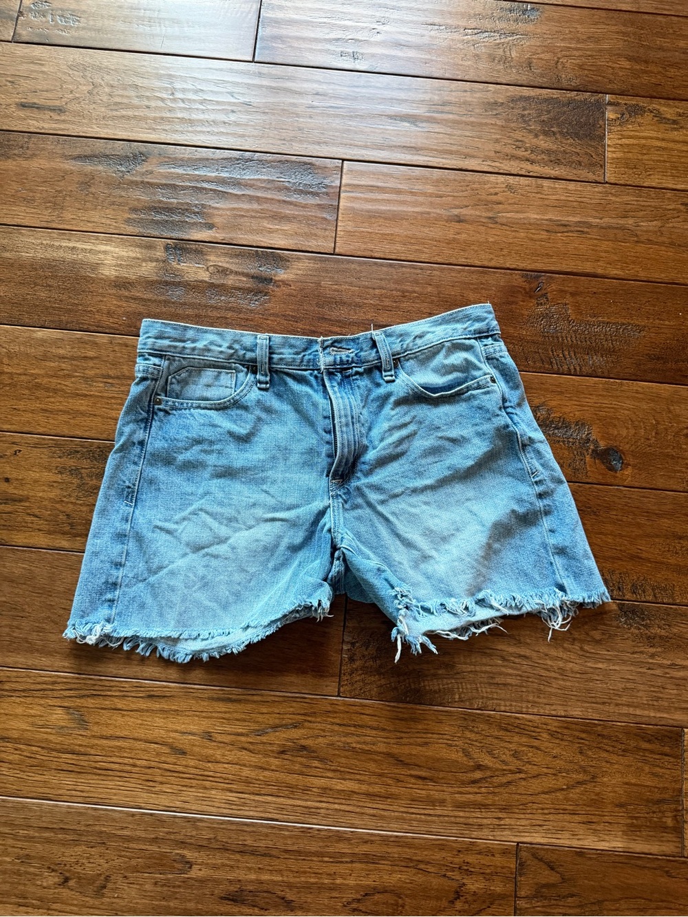 Calvin Klein Light Blue Frayed Denim Size 10 Shorts